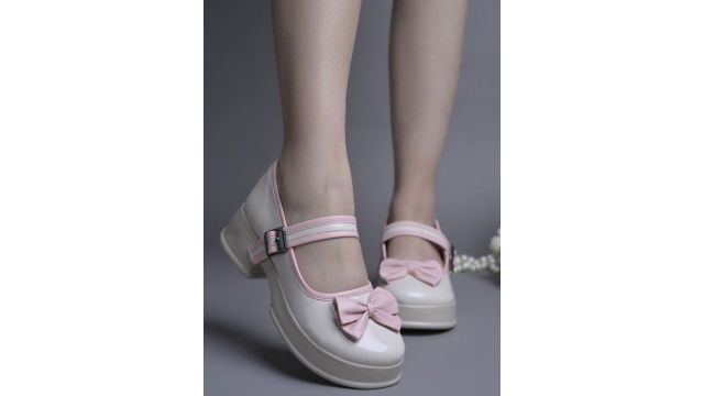 JM Looks Women Stylish Comfortable Block Heel Bow Mary Jane