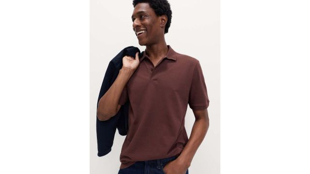 Marks & Spencer Ultimate Regular Fit Pique Polo Shirt in brown