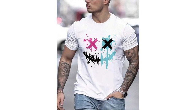 Men's Printed Round Neck T-Shirt 180G Men's T-Shirt