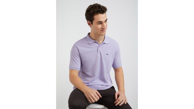 Park Avenue Cotton Rich Polo Collar Slim Fit T-shirt in lavender