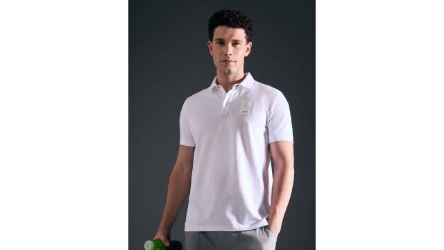 Pepe Jeans Men Ribbed Collar Short Sleeve Polo Tshirt