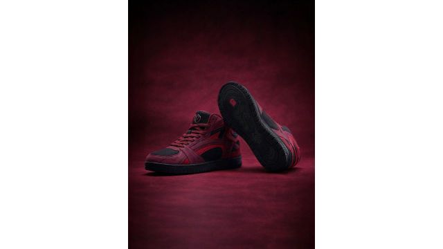 The Souled Store Men Daredevil Printed Burgundy High Top Sneakers