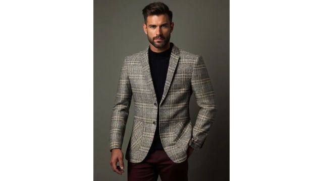 Spring And Autumn Men’s Striped Casual Blazer