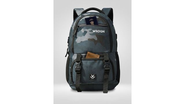 WROGN X fwd Unisex Camouflage Backpack with USB Charging Port 40 L