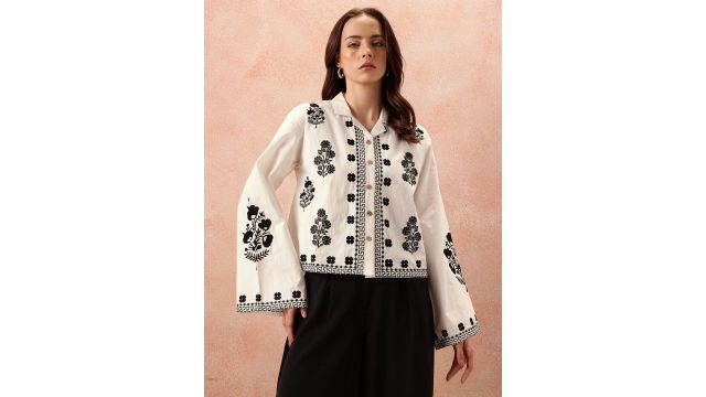 all about you Floral Embroidered Casual Shirt