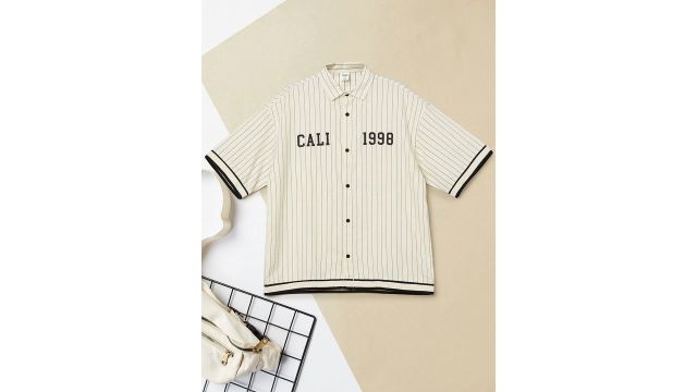 max Boys Striped Short Sleeves Spread Collar Pure Cotton Opaque Casual Shirt