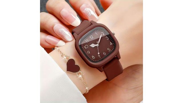 Silicone watch and bracelet set 