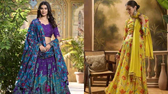 Top Floral Printed and Embroidered Bridal Lehengas to explore