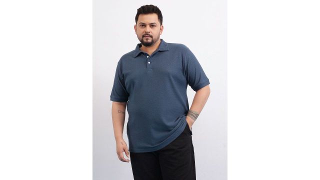 UNSTD Men Plus Size Polo Collar Cotton T-Shirt