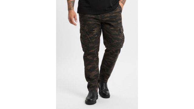 UNSTD Men Plus Size Regular Fit Stretchable Cotton Camo Cargo Trousers