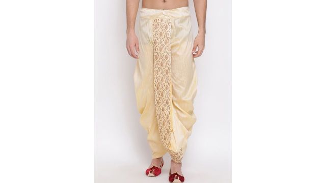 Vastramay Men Relaxed-Fit Embroidered Ethnic Dhoti Pant