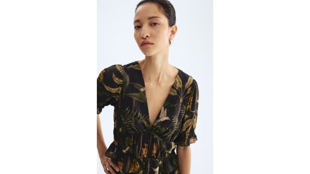 Viscose-Blend Gathered Top