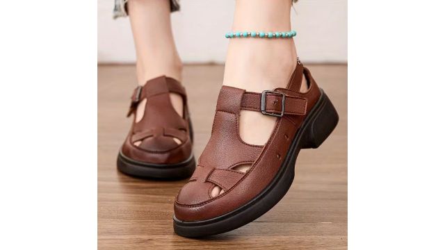 Women’s Summer Chunky-Heeled Hollow Sandals