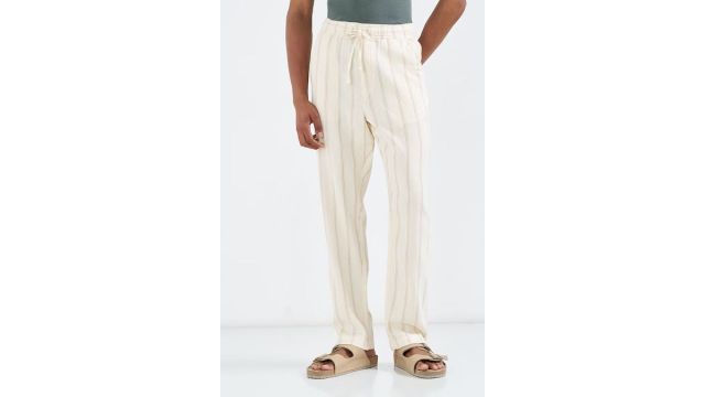 7 ALT Off-White Striped Drawstring Pants