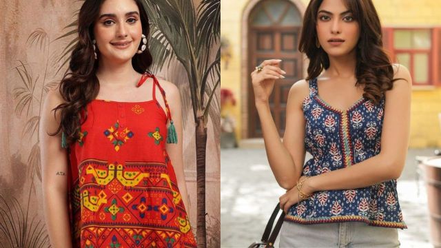 Best printed shoulder strap tops for women to check out