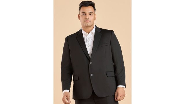 Big Hello - The Plus Life Notched Lapel Collar Single Breasted Formal Blazer