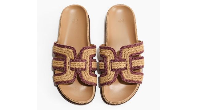Braided straw sandals