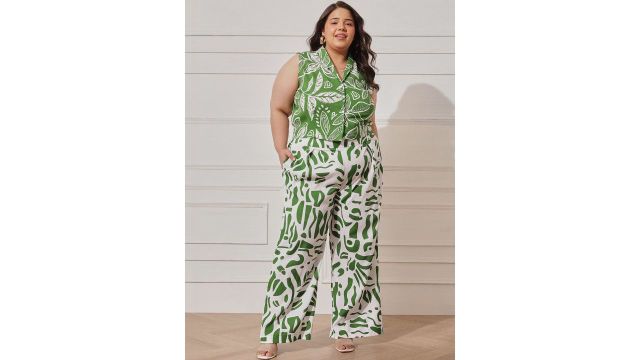 CURVY STREET Plus Size Printed Co-ord Set