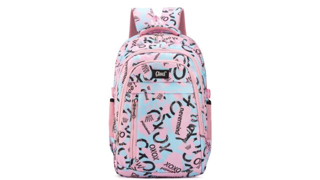 Cluci Girls Typography Printed Backpack With Compression Straps