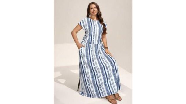 Comfylo 2pcs Plus Size Top And Skirt Set