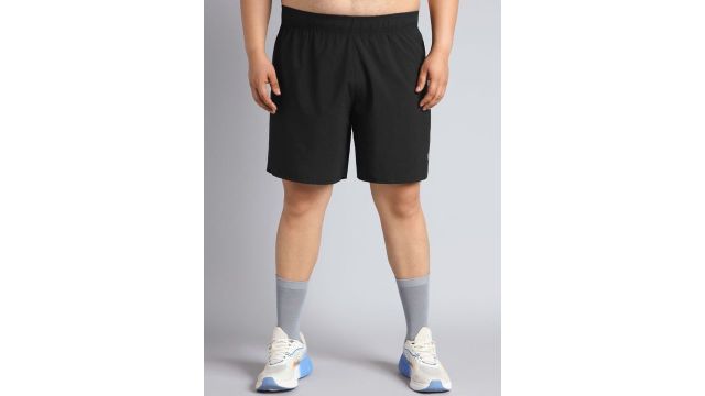 Cult Men Black Runner's Essential Plus Size Shorts