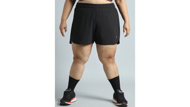 Cult Women Black Running Essential Plus Size Shorts