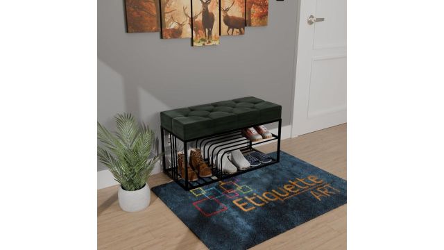 ETIQUETTE ART Luxurious Velvet Shoe Bench
