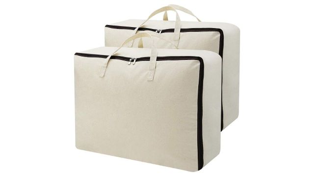 Foldable Canvas Clothing Storage Bag For Blankets