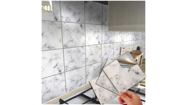 Grey Black Mosaic Granite Tile Stickers