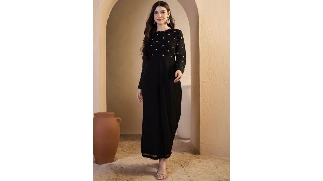 Inddus Women Floral Thread Embroidered Jumpsuit