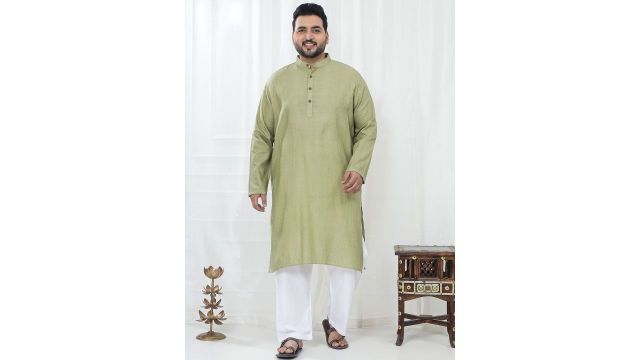 John Pride Plus Size Men Regular Kurta with Pyjamas