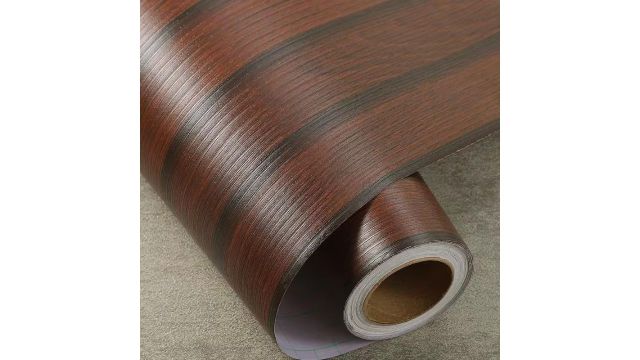 KENPORT Brown Textured Self Adhesive Wallpaper