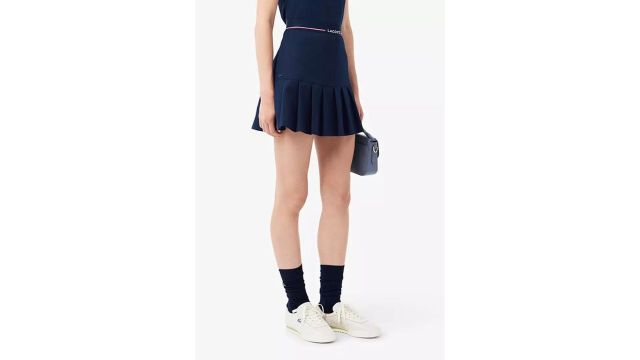 Lacoste Short Pleated Wool Blend Skirt