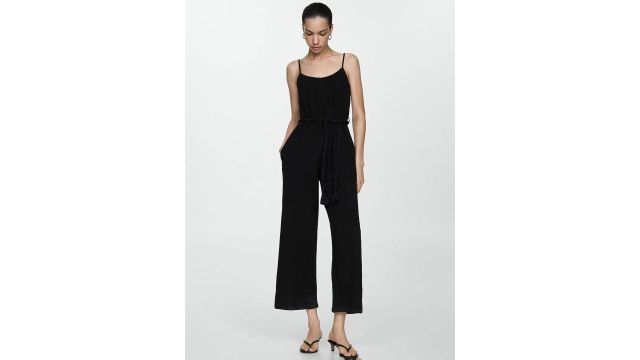 MANGO Pure Cotton Basic Jumpsuit with Belt