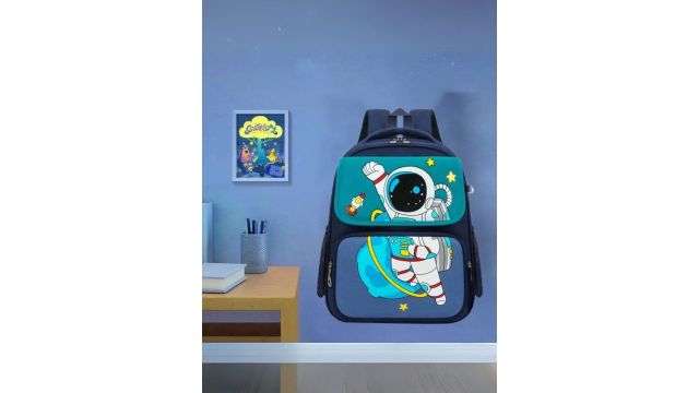 Martucci Kids Graphic Contrast Detail Backpack with Compression Straps