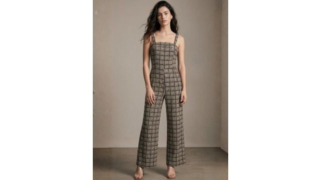 Outzidr Checked Basic Jumpsuit