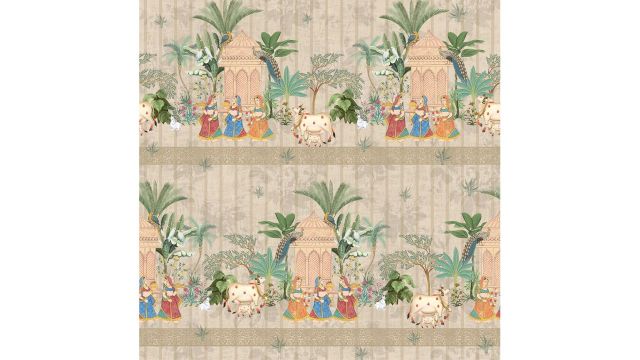 PAPER PLANE DESIGN Pichwai Cow Pattern Wallpaper