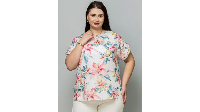 PURYS PLUS Floral Print Top