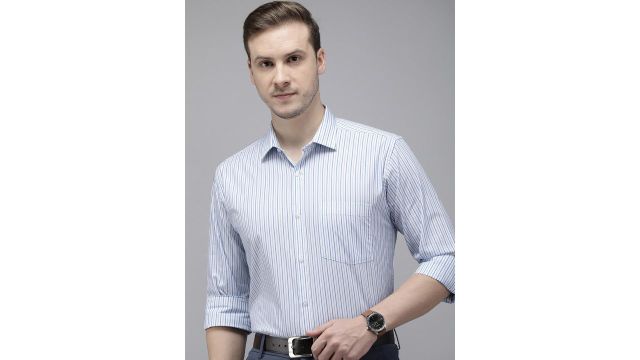 Park Avenue Pure Cotton Slim Fit Opaque Striped Formal Shirt