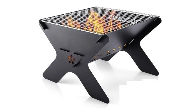 REYOX Heavy Duty Folding Charcoal Grill and Firepit