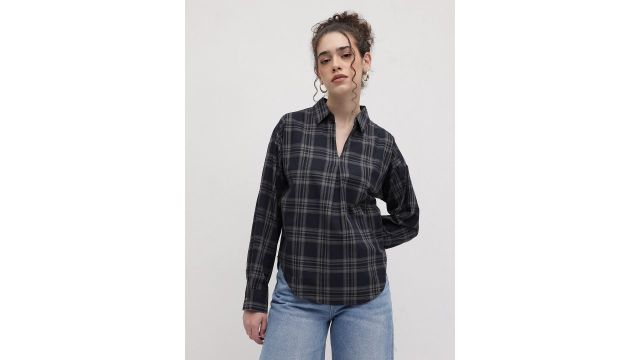 Roadster The Lifestyle Co. Checked Cotton Top