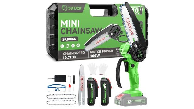 Saker 6-Inch Mini Cordless Chainsaw
