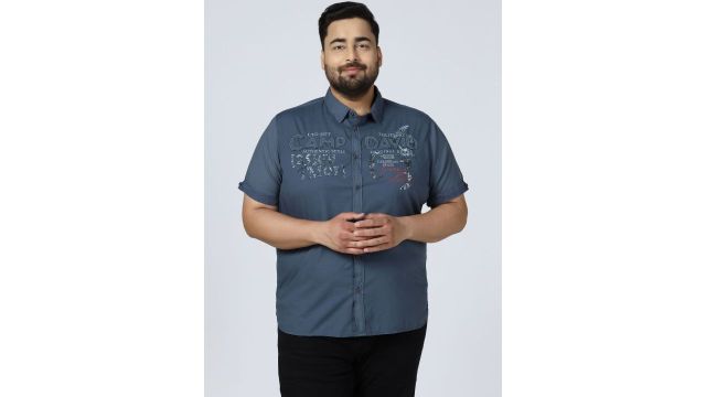 Santonio Textured Plus Size Cotton Shirts