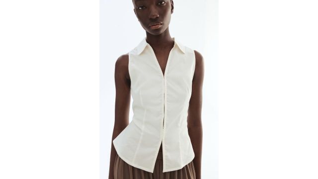 Sleeveless Cotton Shirt