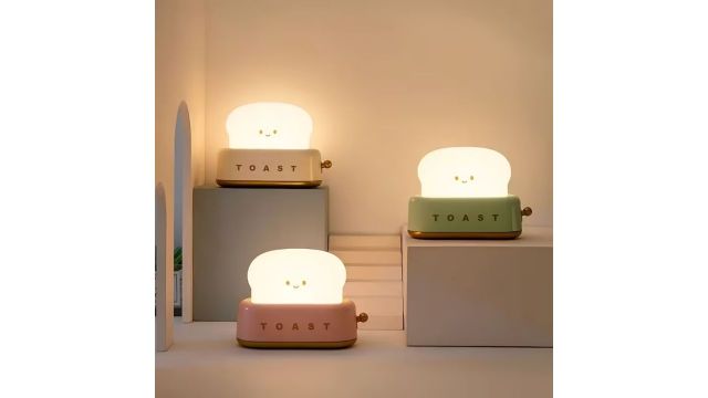 Staaricc USB Rechargeable Cute Toaster Shape LED Table Lamp
