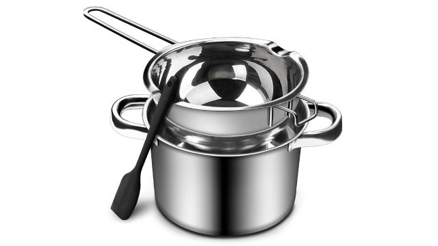 Stainless Steel Double Boiler Pot with Spatula
