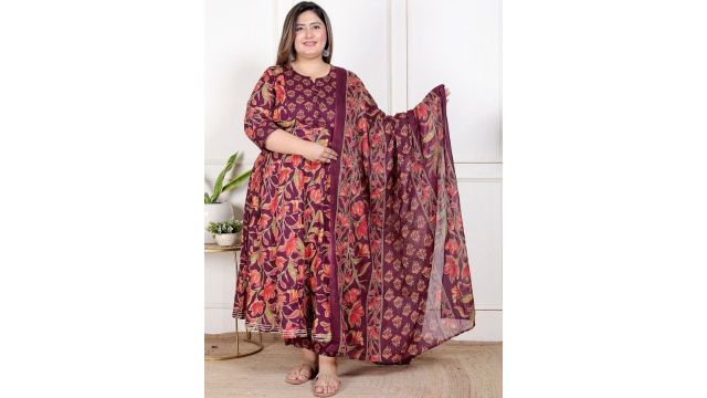 Sztori Women Floral Printed Empire Pure Cotton Kurta with Trousers & Dupatta