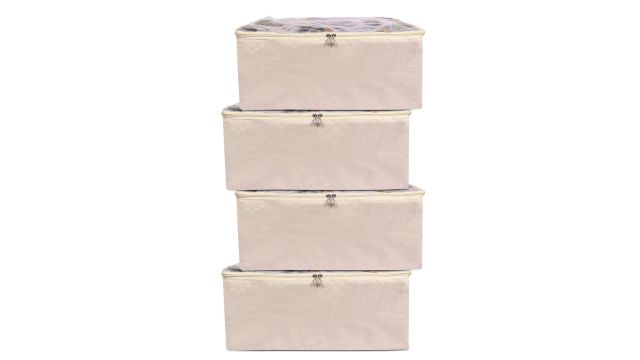 TAKIVA Cotton Clothes Storage Bags Pack Of 4