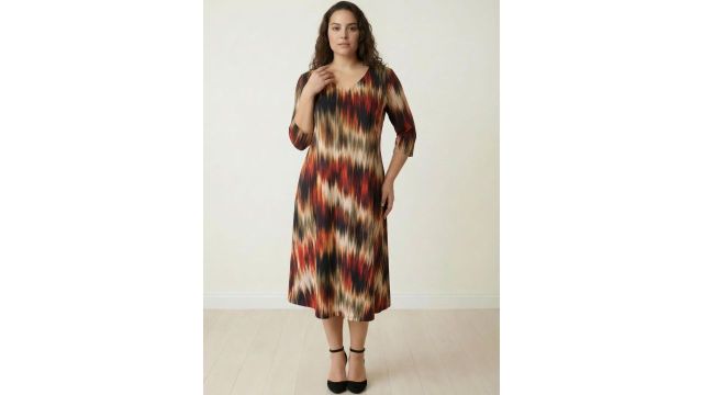 Amydus Print A-Line Midi Dress