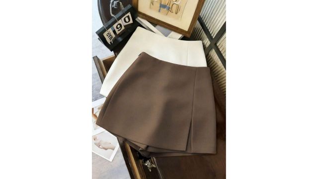 Franclia brown slit skirt